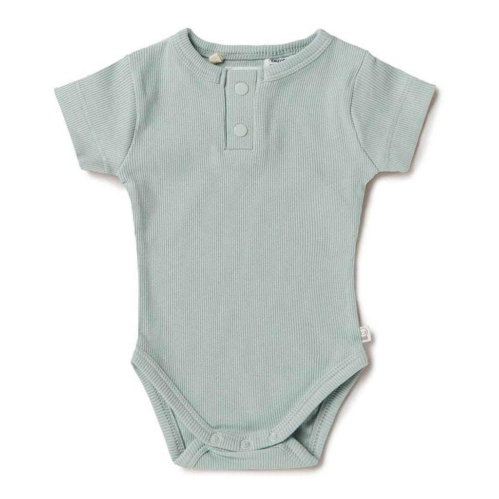 WHITE ORGANIC COTTON SHORT SLEEVE BODYSUIT 0-3 MONTHS (000