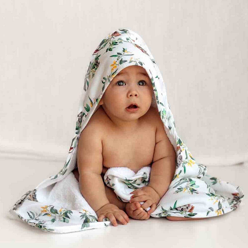 Snuggle Hunny Kids Baby Towel Organic Hooded Bath Towel : Eucalypt
