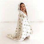Snuggle Hunny Kids Baby Towel Organic Hooded Bath Towel : Green Palm