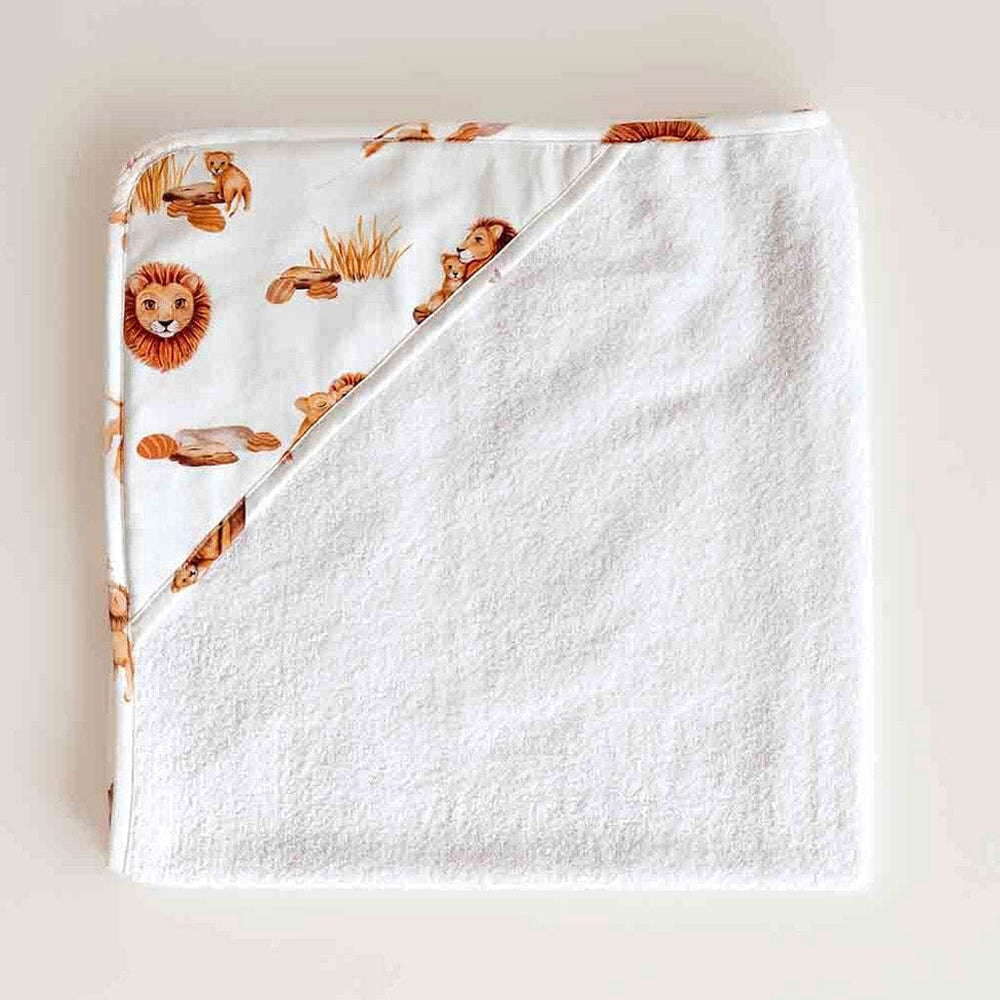 Snuggle Hunny Kids Baby Towel Organic Hooded Bath Towel : Lion