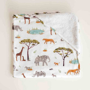 Snuggle Hunny Kids Baby Towel Organic Hooded Bath Towel : Safari