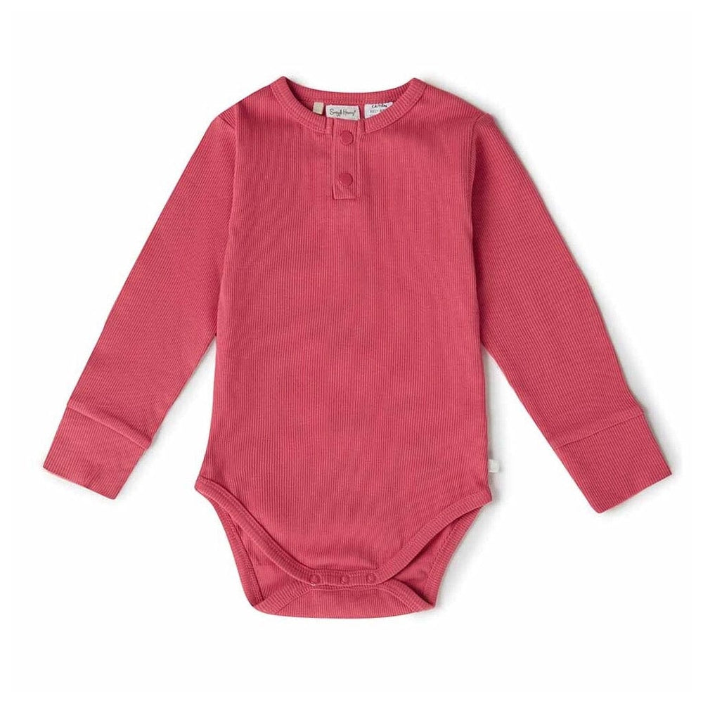 Snuggle Hunny Kids Clothing Organic Long Sleeve Bodysuit : Hibiscus (Pre-order due early March)