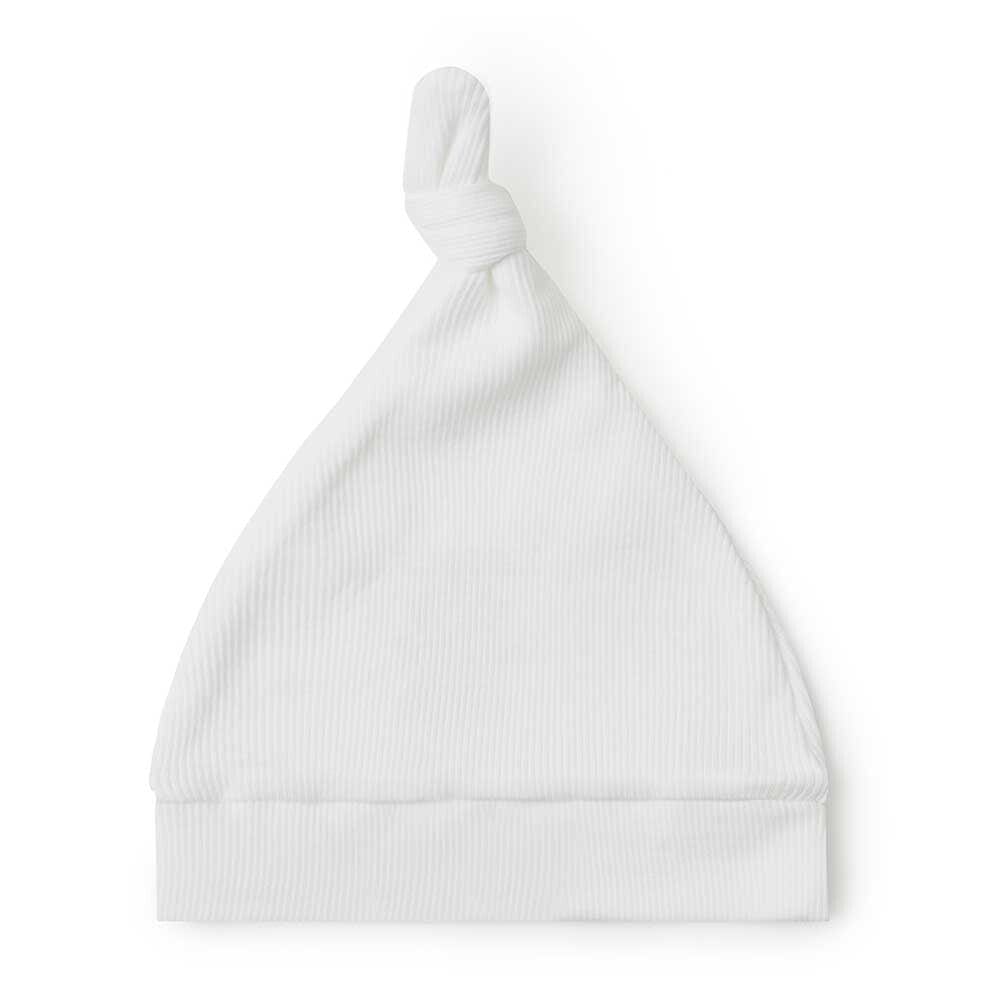 Snuggle Hunny Kids Clothing Organic Ribbed Knotted Beanie : Milk