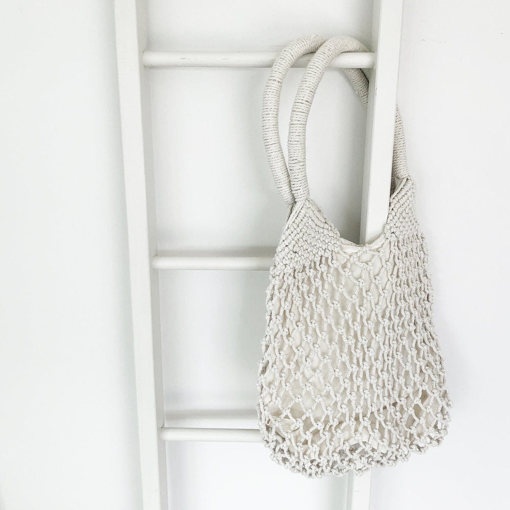 Hand Crocheted Lined Cotton Bag Bag Twig & Sparrow 